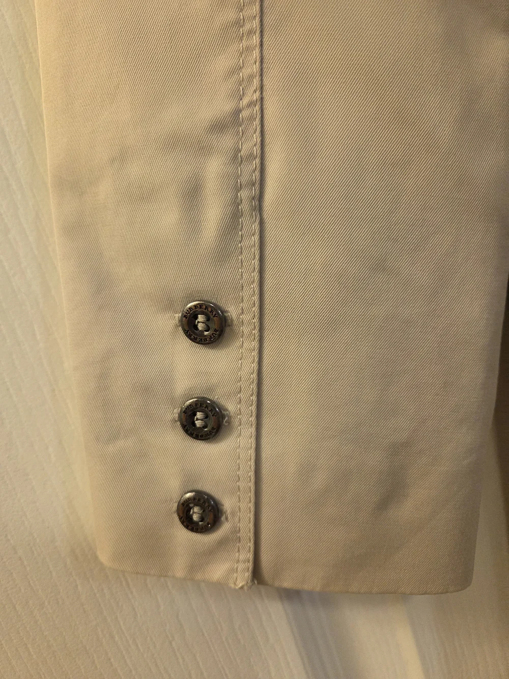 Light Beige Double-Breasted Trench Coat
